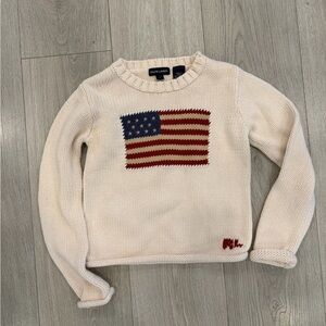 Ralph Lauren Beige Sweater with American Flag